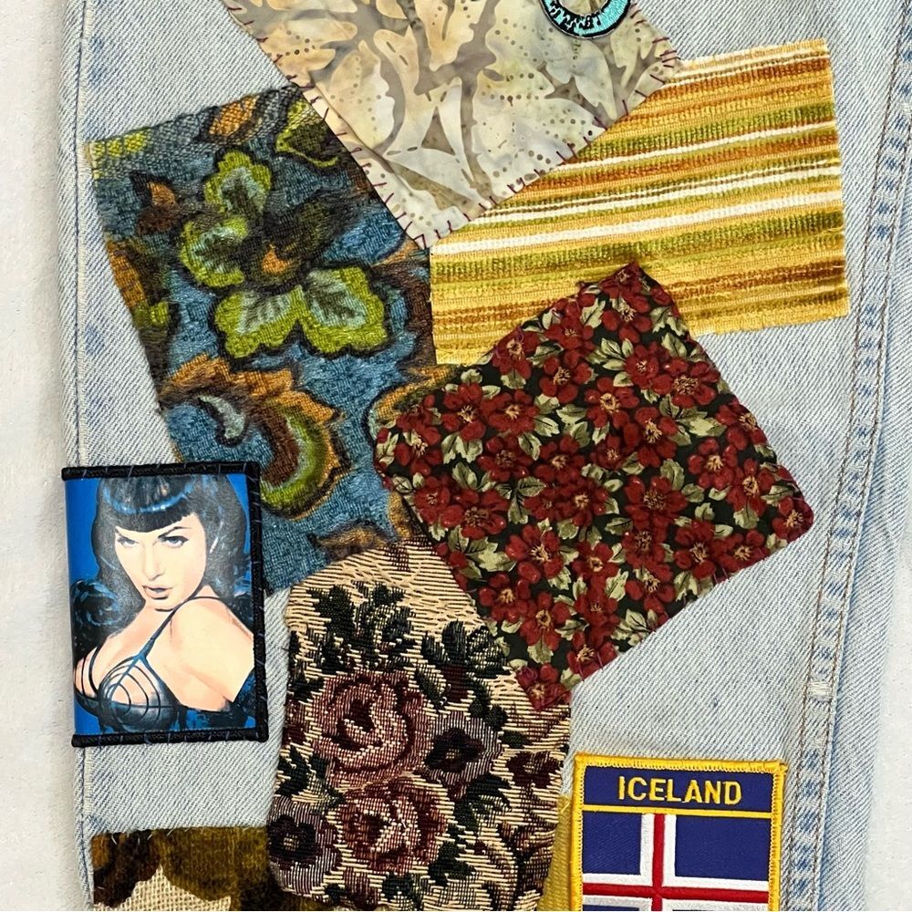 Vintage 90s Levi’s Orange Tab Patchwork Traveling Pants Size 32x34 - Picture 8 of 16